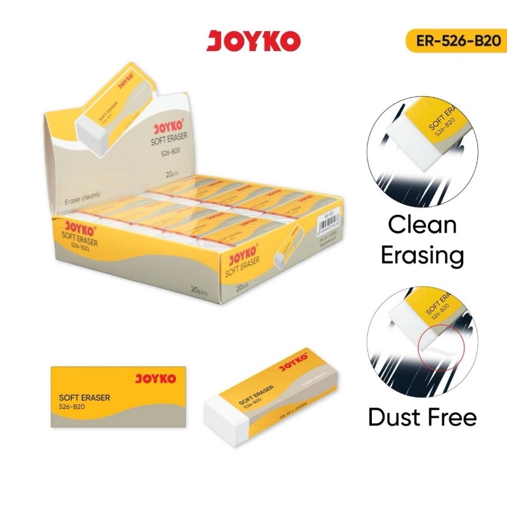 PENGHAPUS PENSIL/STIP/ERASER JOYKO 526-B20P/526-B20BL