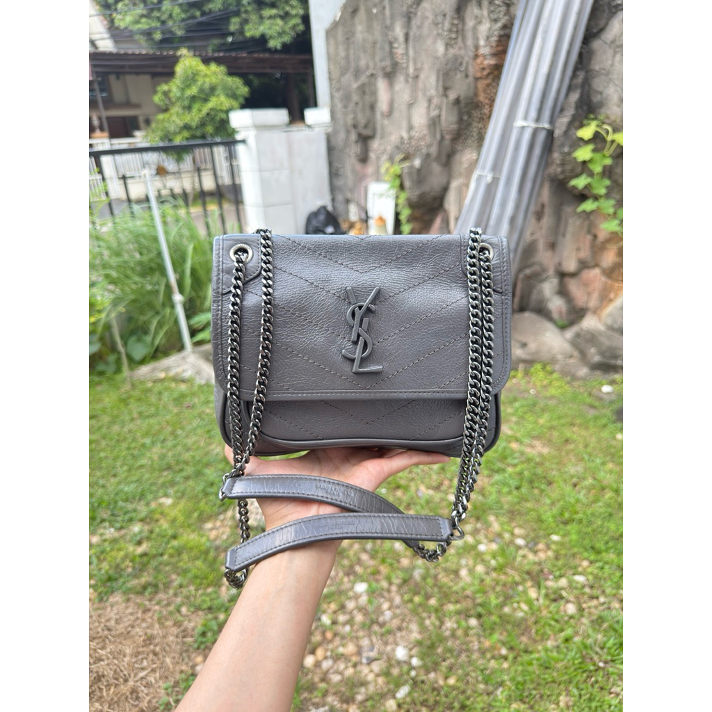 YSL Niki Baby Grey Preloved