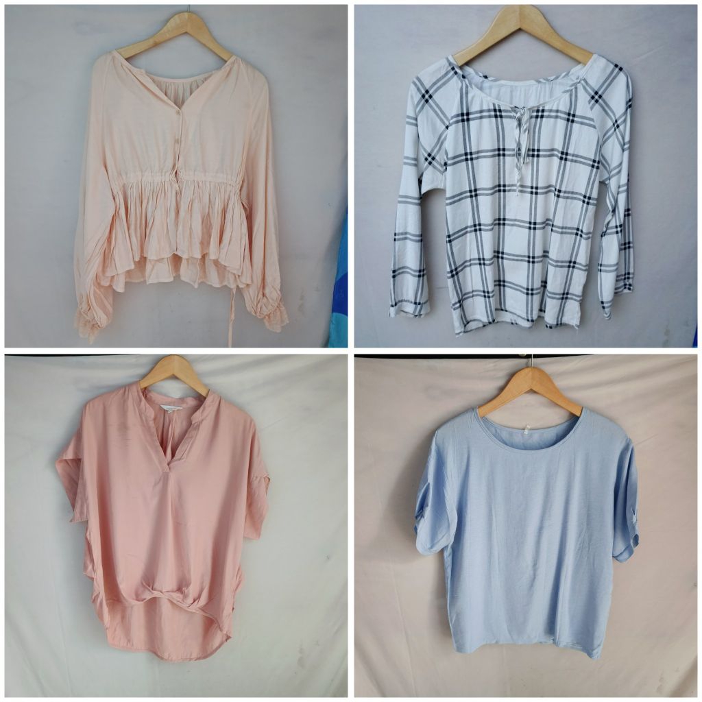 preloved blous wanita||kemeja blous||blous jumbo||blous lucu||blous lengan panjang|| blous lengan pe