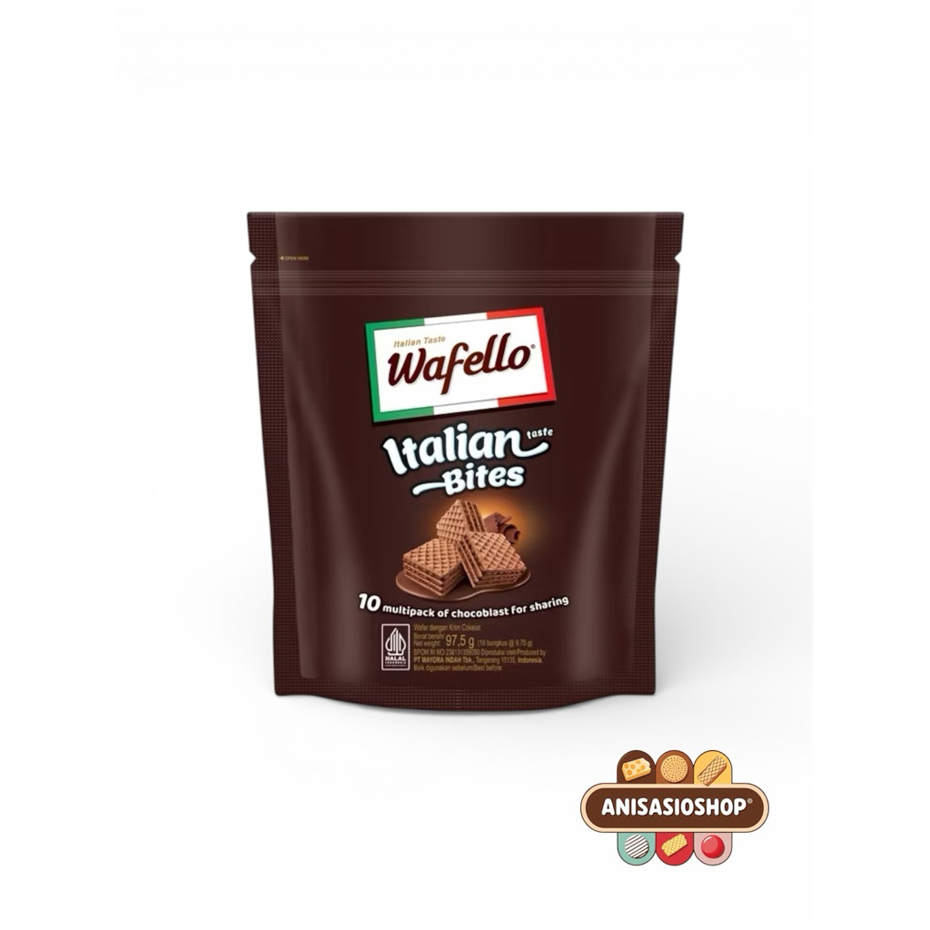Wafer Wafello Italia Coklat Pouch 234gr
