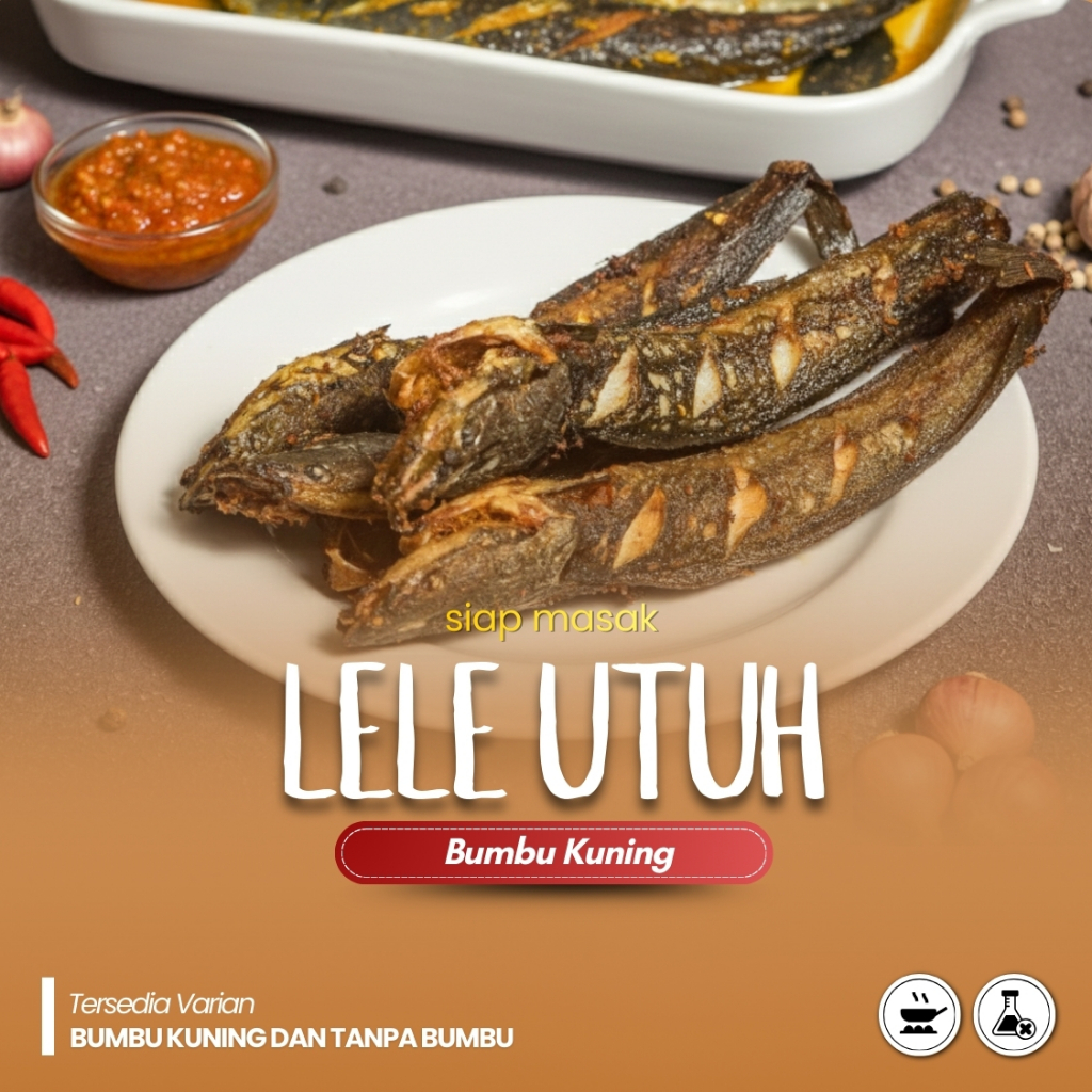 Ikan Lele Utuh Gurih Bumbu Kuning Marinasi 500 gram | Siap Goreng | Praktis Vakum Frozen