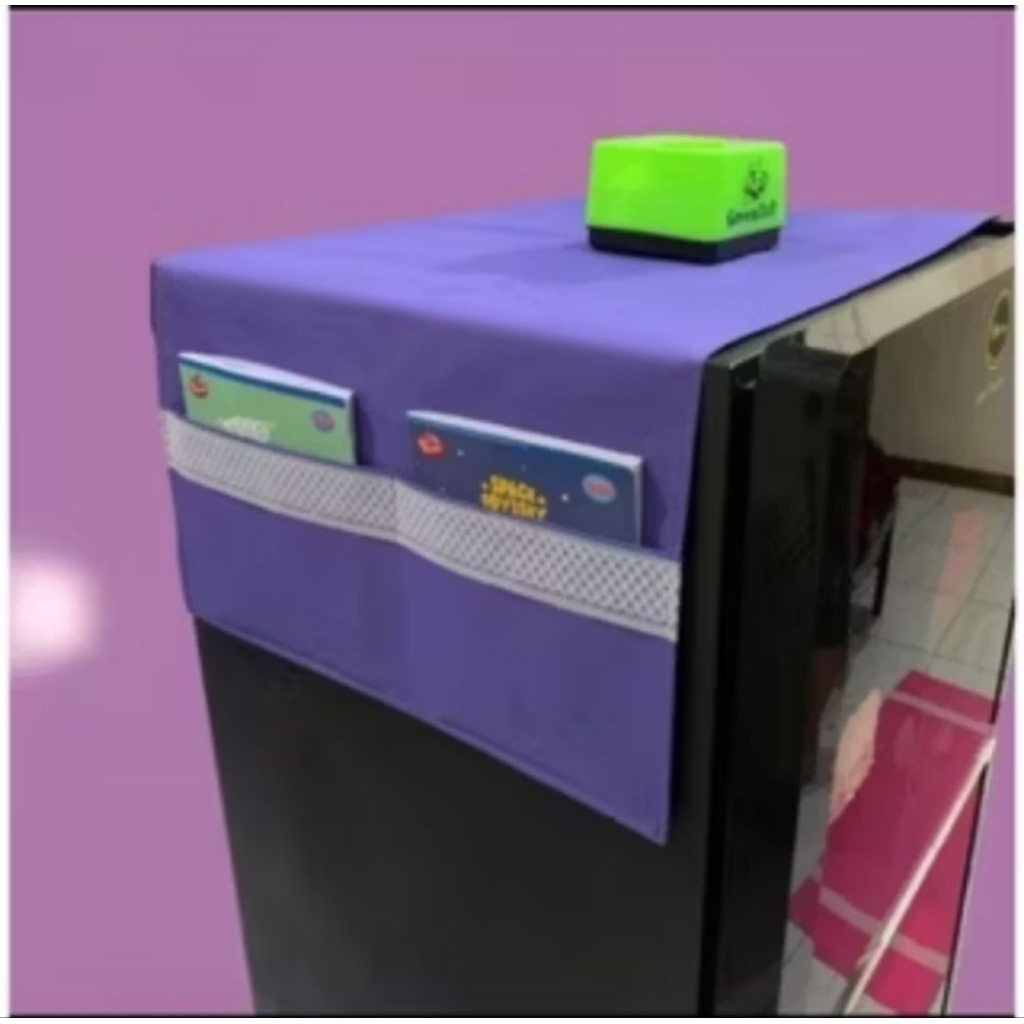 taplak kulkas aesthetic/ Taplak kulkas murah/Taplak kulkas/Taplak kulkas denim/Taplak kulkas viral/c