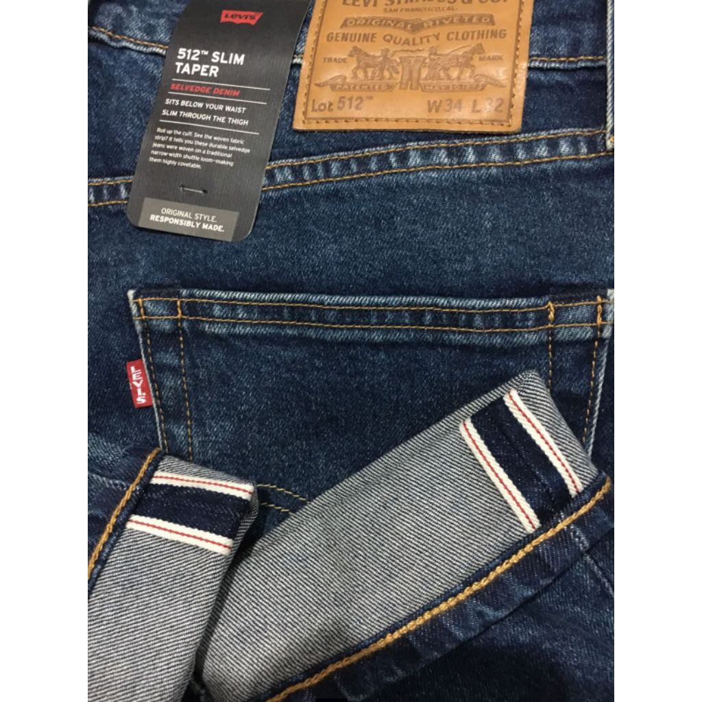 LVS LOT 512 SLIM TAPER DARK WASH SELVEDGE