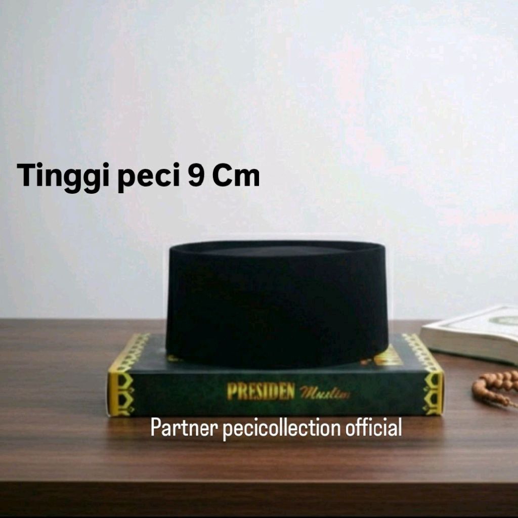 Polos PECI KOPIAH SONGKOK  PRESIDEN HITAM TERLARIS / KOPIAH SONGKOK PRESIDEN / (bonus 1 peci rajut) 