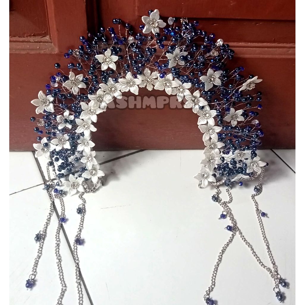 Mahkota Bando Pengantin Mutiara Juntai