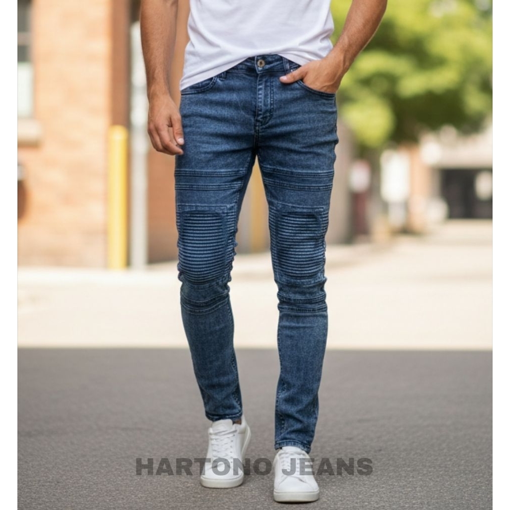 NO DENIM size 27-33 CELANA PANJANG BIKER PRIA /  CELANA PANJANG SOBEK PRIA / CELANA PANJANG SOBEK PR