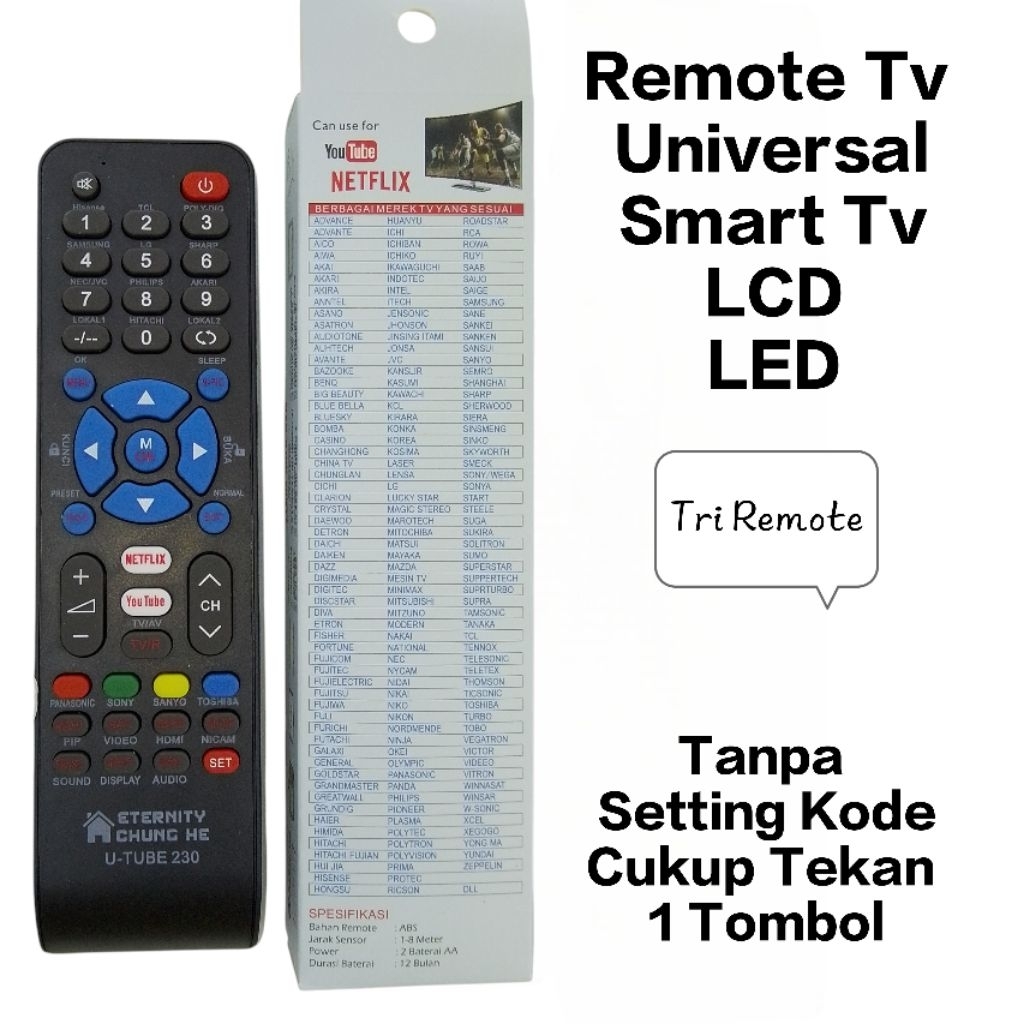 remote TV universal Eternity Chung He U-TUBE 230