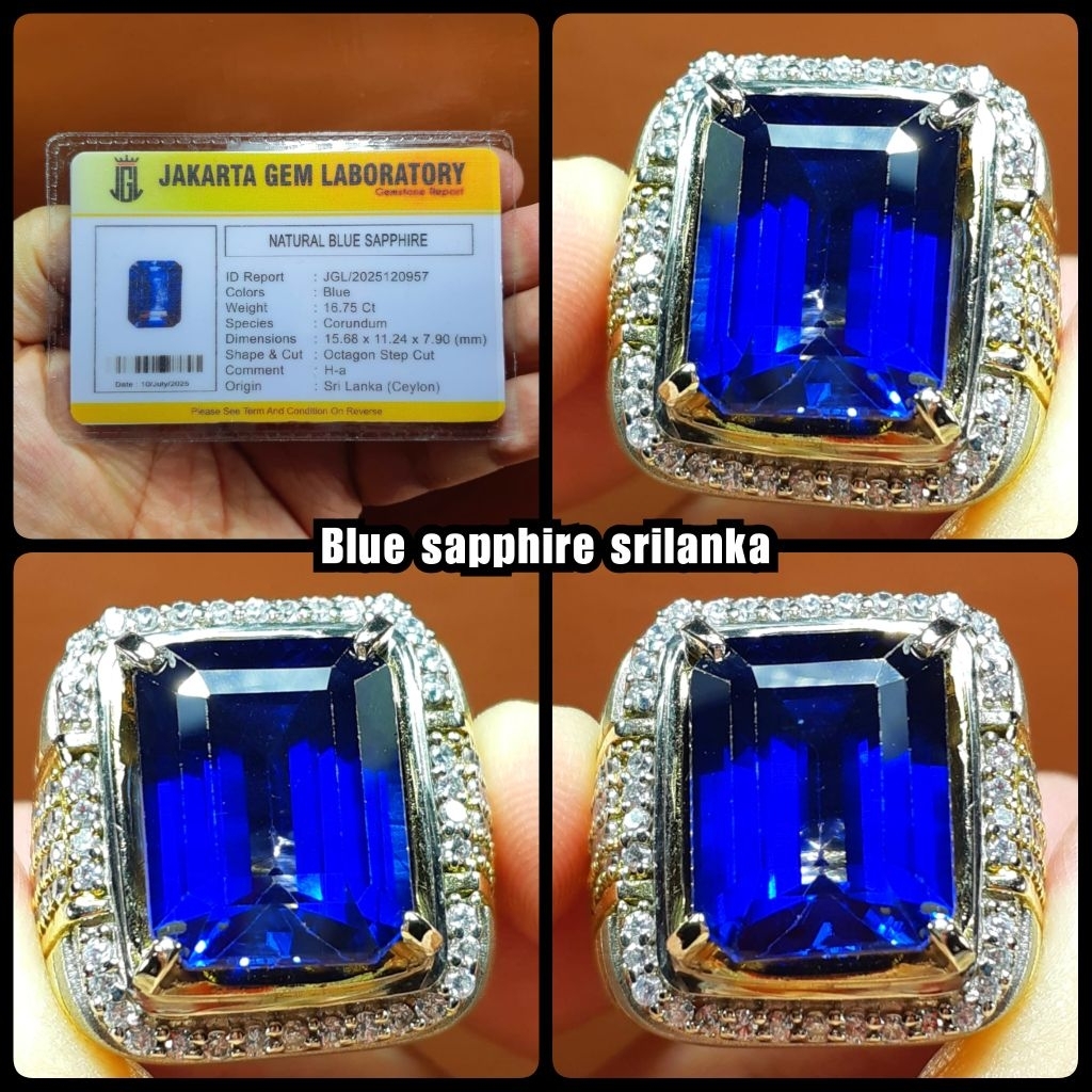 natural batu permata blue sapphire srilanka jumbo HQ