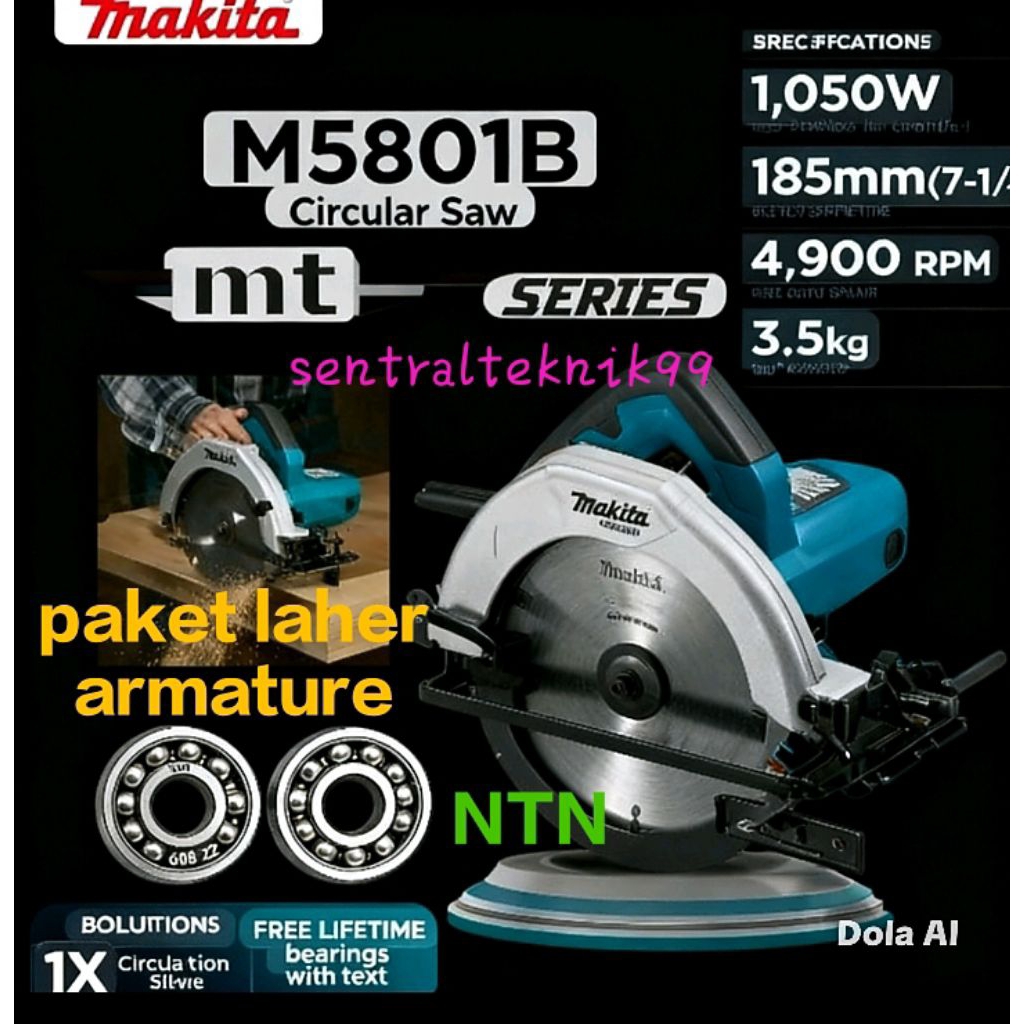 sepaket bearing armature  NTN mesin sirkel kayu makita m5801b