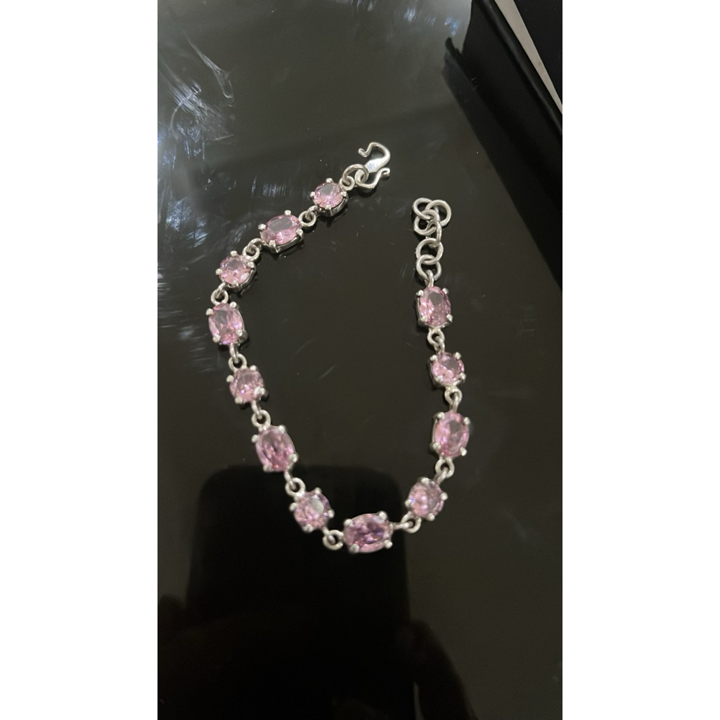 gelang perak permata zirkon