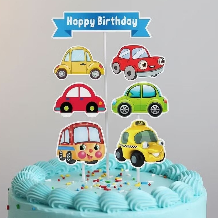 TOPPER CAKE ULANG TAHUN / HIASAN KUE ULANG TAHUN CUSTOM CAR MOBIL