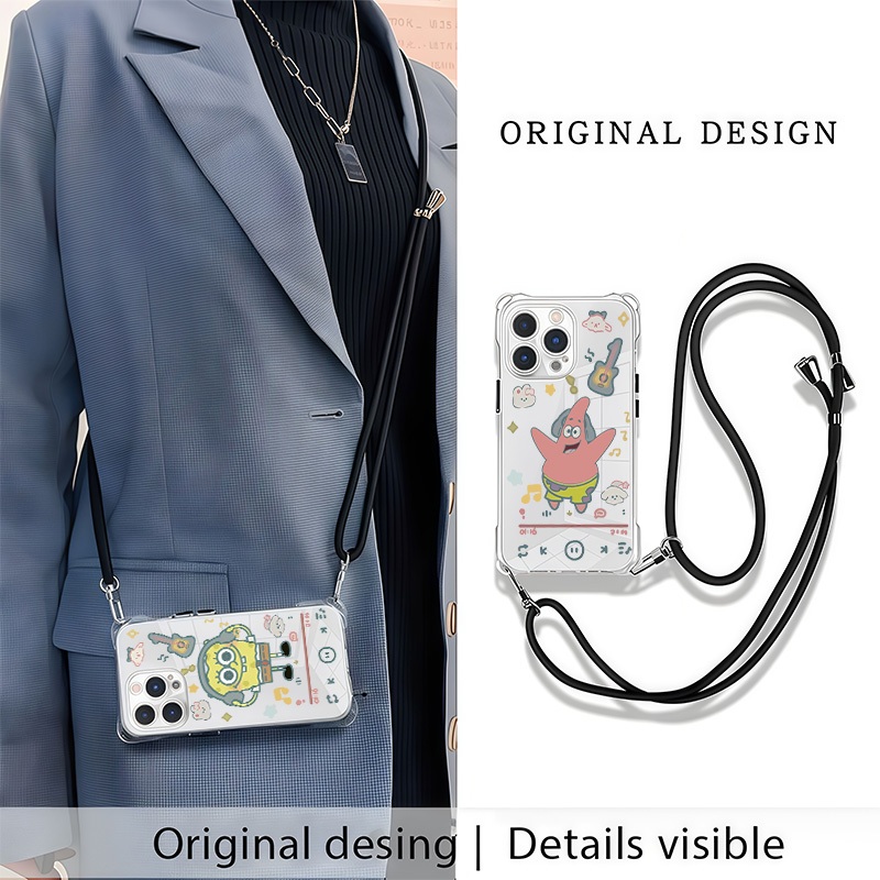 Cartoon pattern design with lanyard phone case  for iphone13 iphone13pro iphone13 promax iphone13 mi