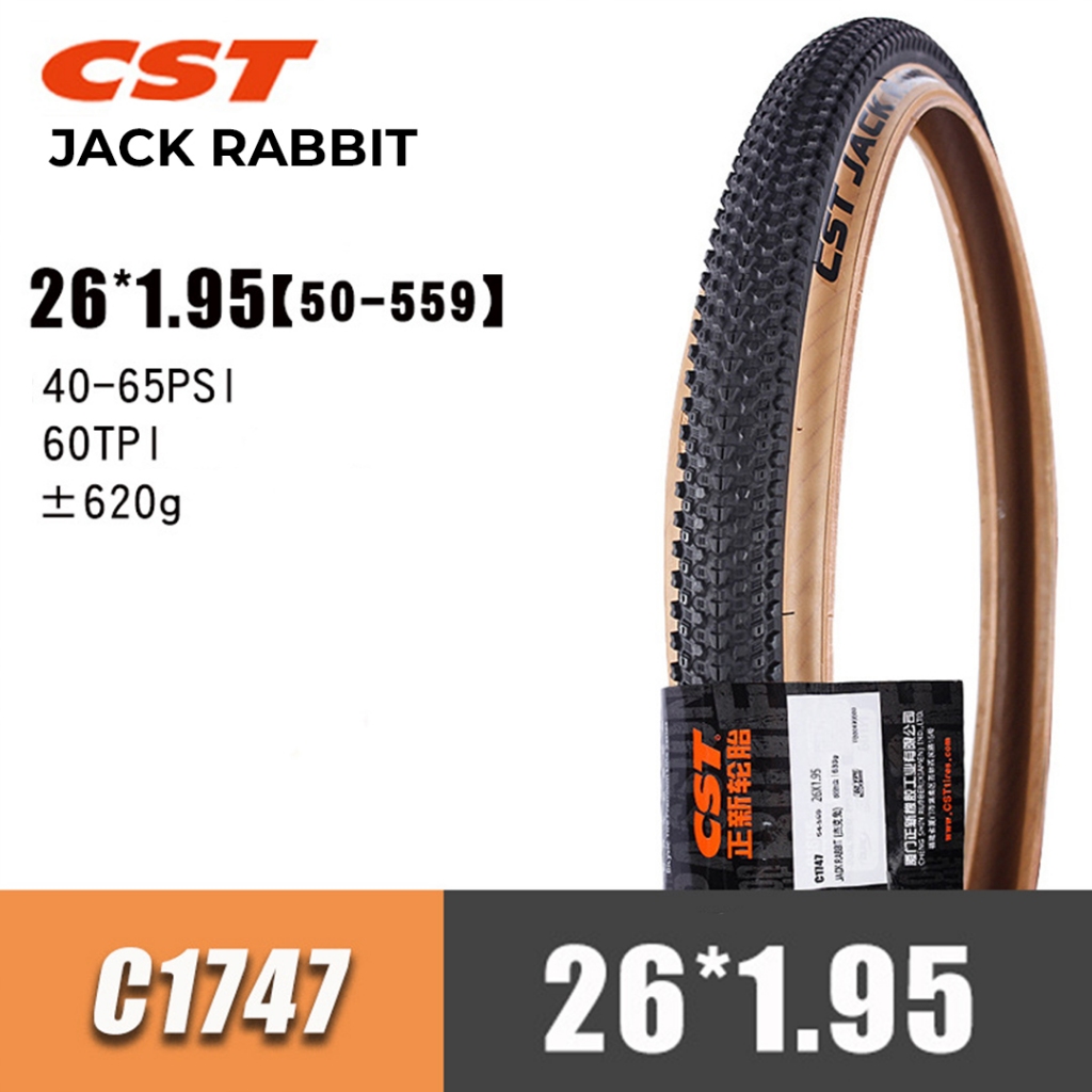 CST Jack Rabbit C1747 Ban Sepeda 26x1.95 | Tire MTB XC Anti Slip Tahan Aus 60 TPI