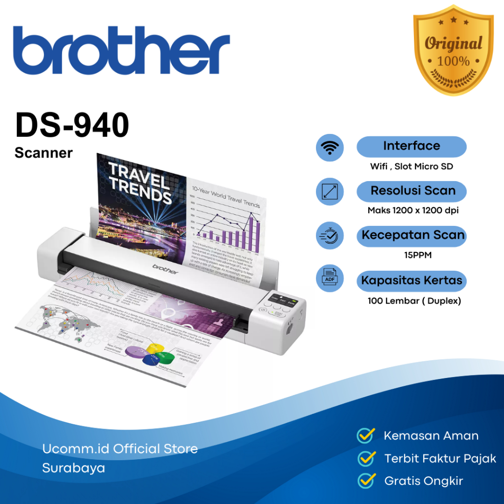 Brother Scanner DS-940DW Portable Mobile Scanner Original