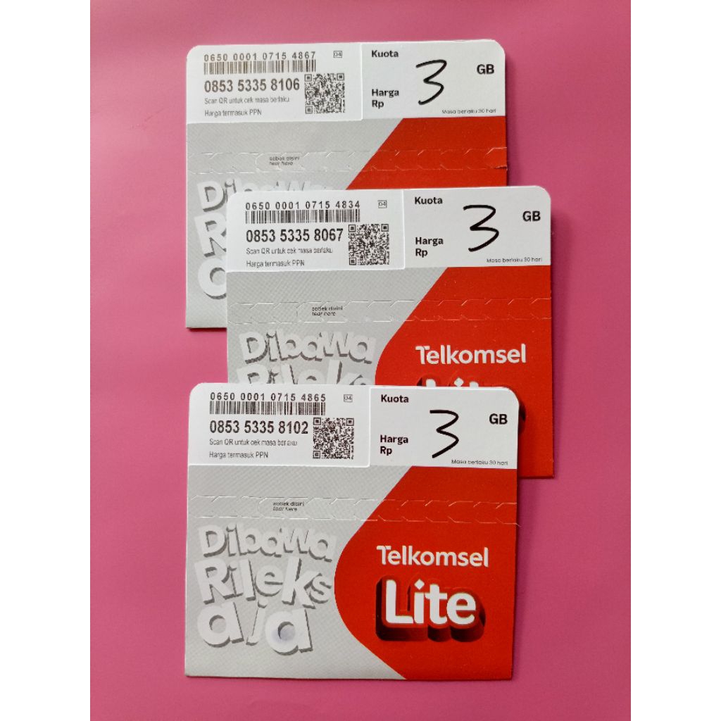 Perdana TELKOMSEL + Kuota 3 GB 30 Hari [SEGEL]
