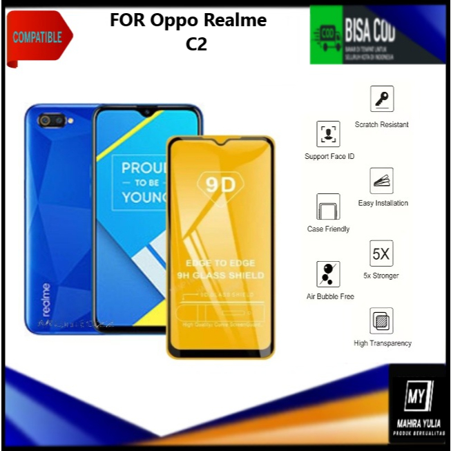 PROMO Tempered Glass Warna Hp Oppo Realme C2 / Realme C2s / Realme C2 2020 Anti Gores Kaca Anti Peca