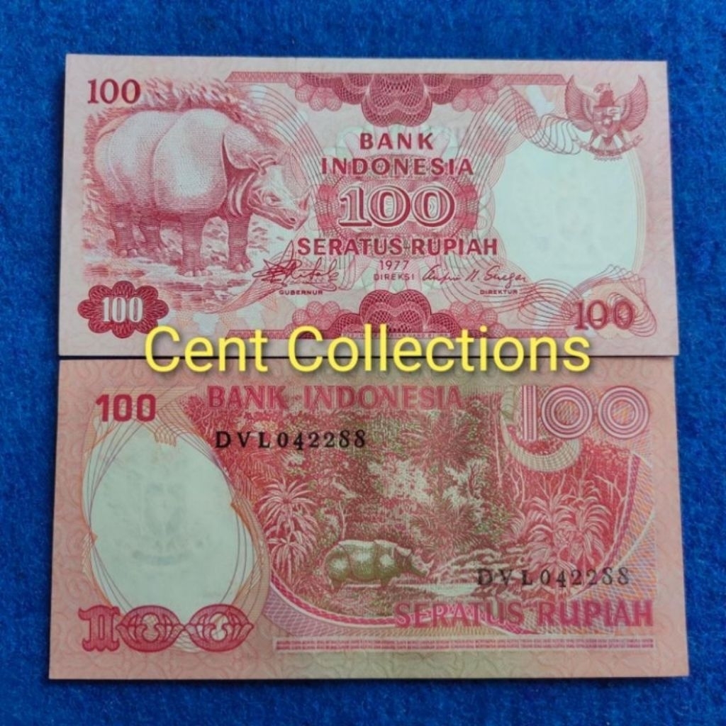 uang kuno 100 badak. seratus rupiah badak