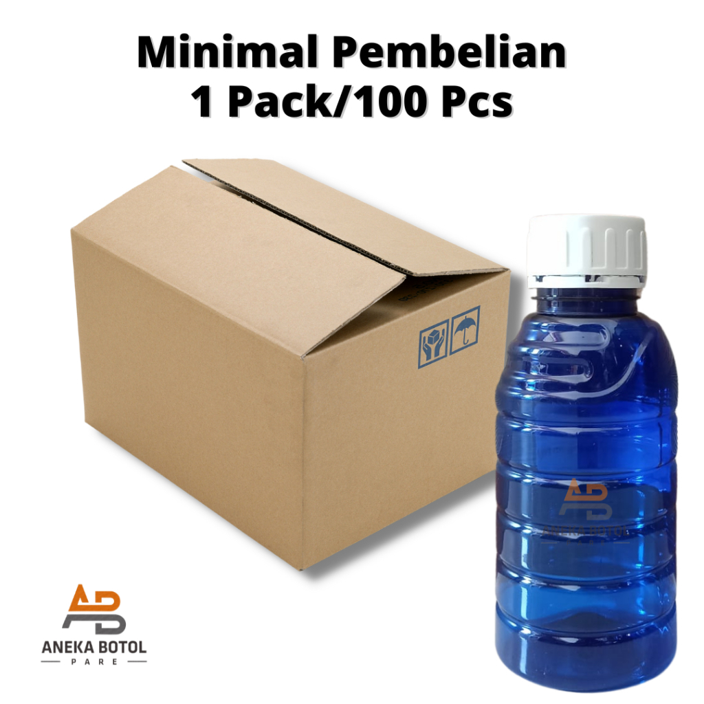 Ecer Botol Pupuk Cair Motif Warna Biru Murah Botol Pertanian Motif Botol Plastik PET 250 ml Botol Ch