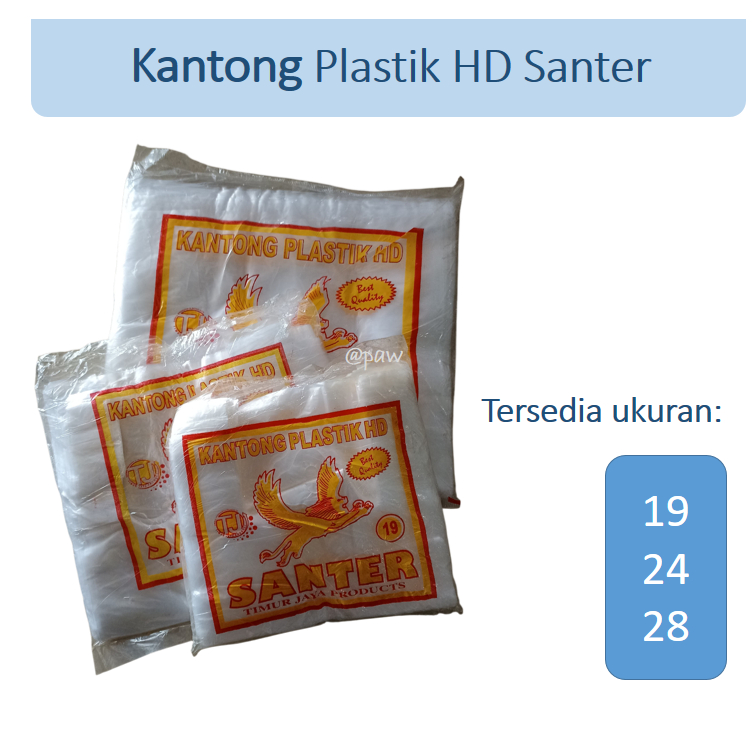 Kantong Plastik Bening HD Santer/ Kantong Kresek Bening/ Kantong Putih Bening HD/ Kresek Kantong/ Ka