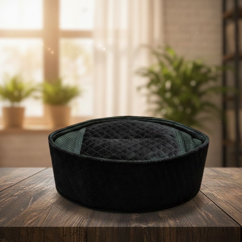 Peci/Songkok/Kopyah AC Hitam Motif Garis