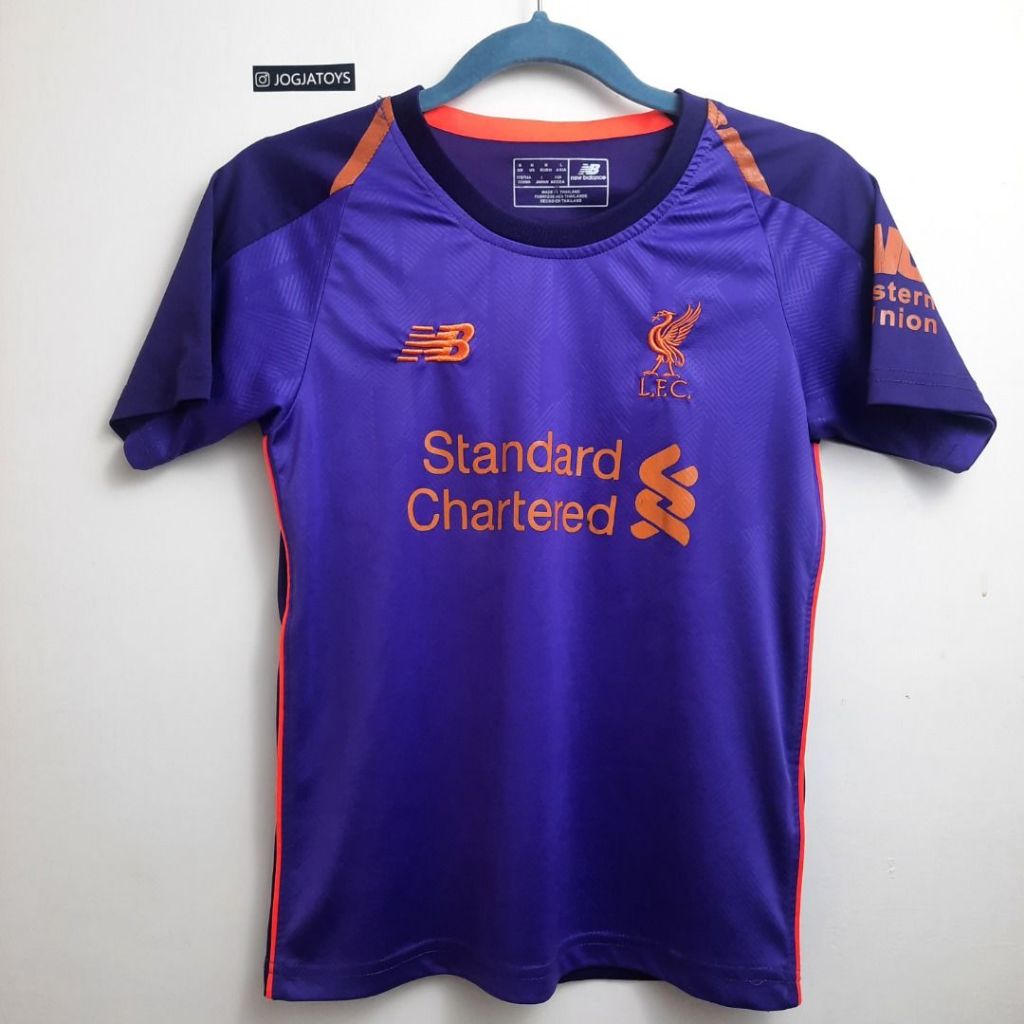 Jersey Anak Liverpool Away 2018/19 New Balance Kids Size L - Preloved