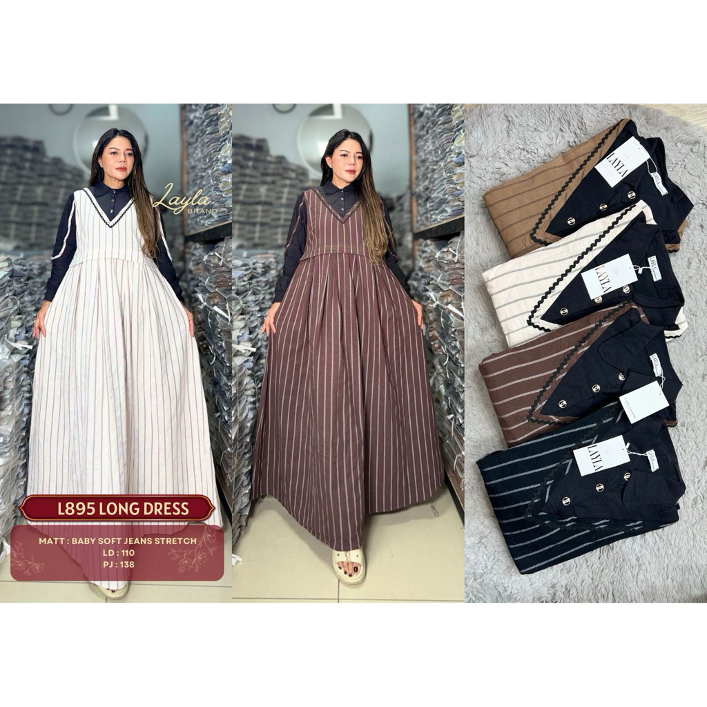Gamis layla terbaru / gamis layla baby soft jeans / Gamis layla salur / Gamis layla busui / Gamis la