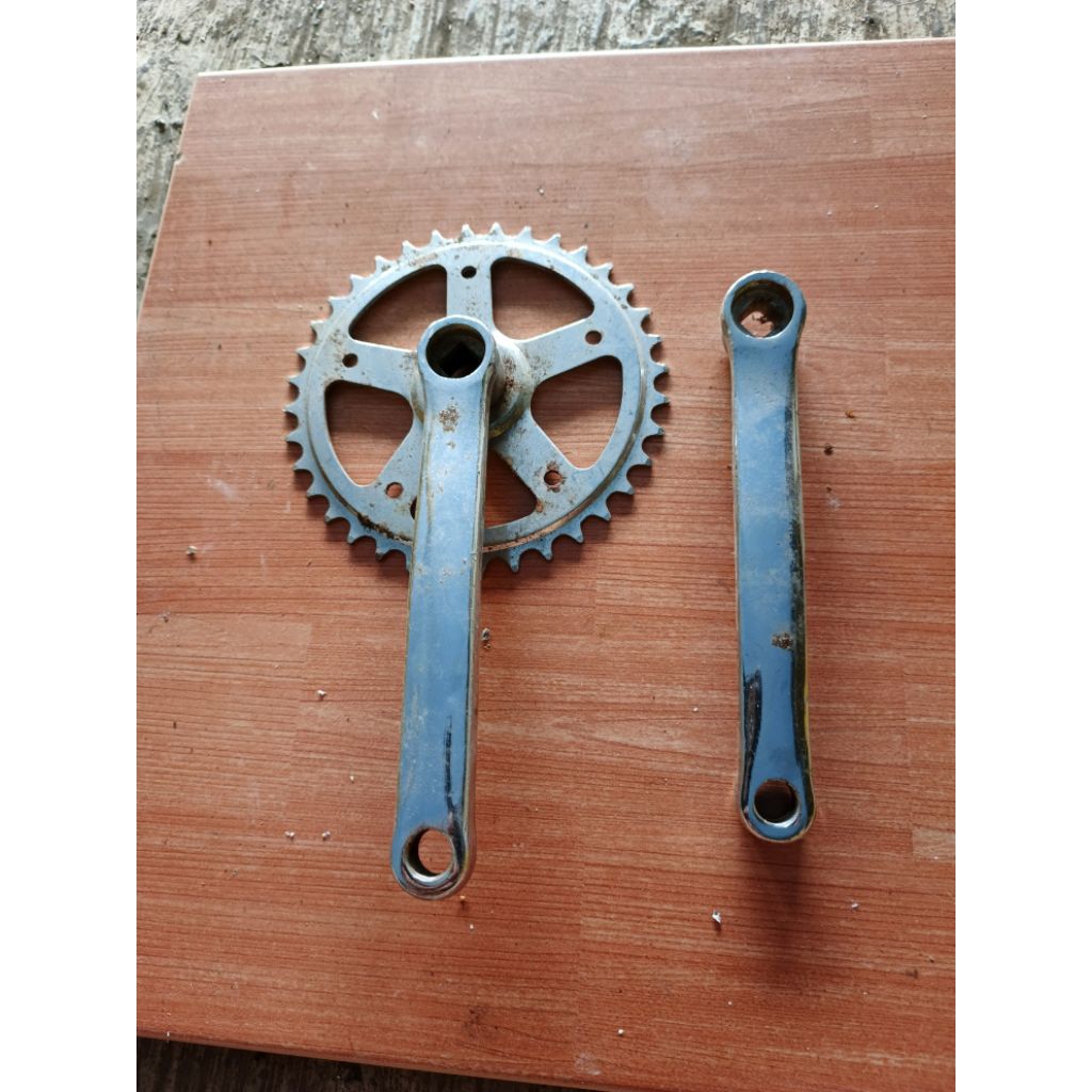 crankset sepeda mtb anak arm 165 bb kotak nos