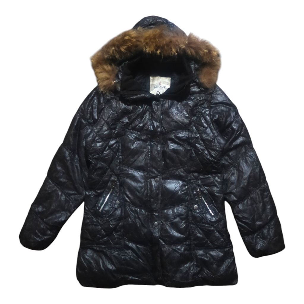 Moncler black down puffer hoodie jacket