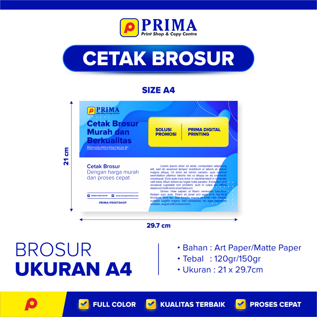 PAKET 1 RIM - CETAK BROSUR UKURAN A4