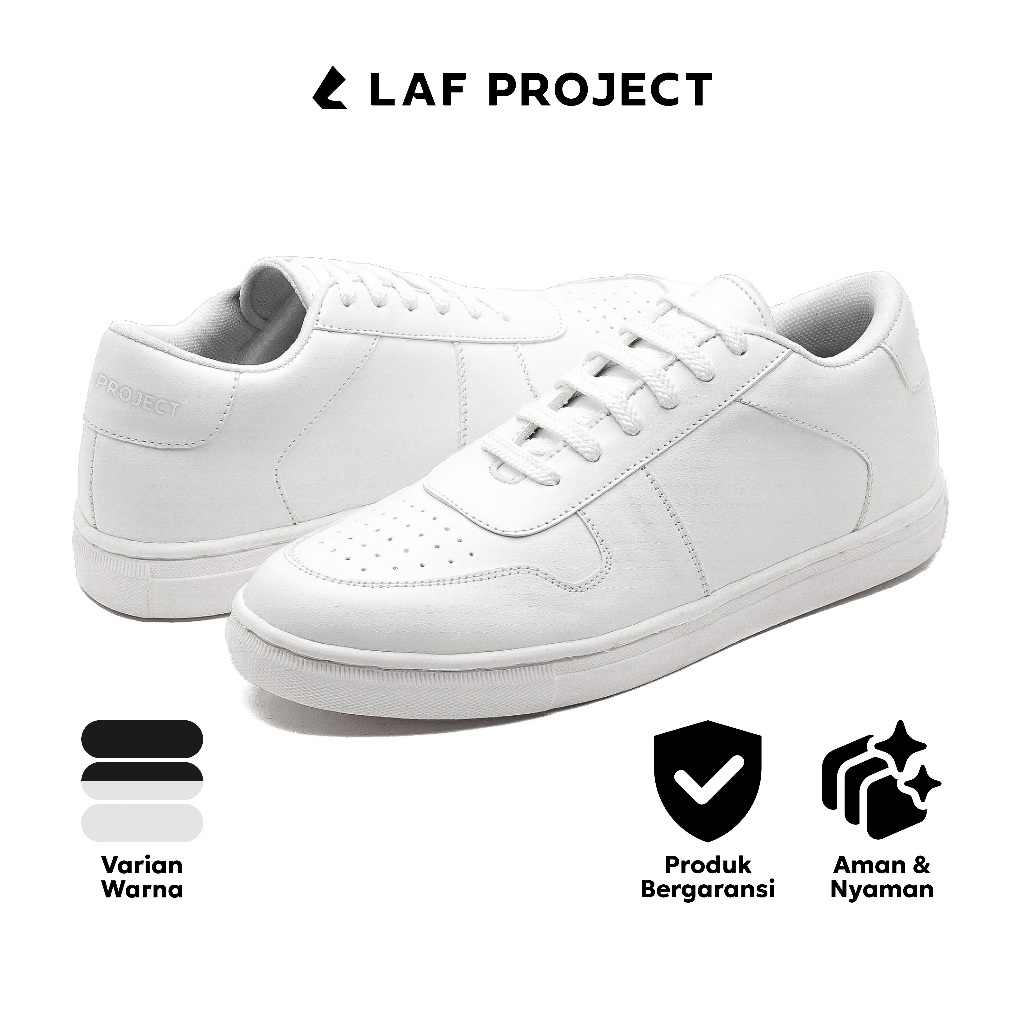 LAF Project - Sepatu Pria Sneakers Putih Polos Casual Original Air Adam