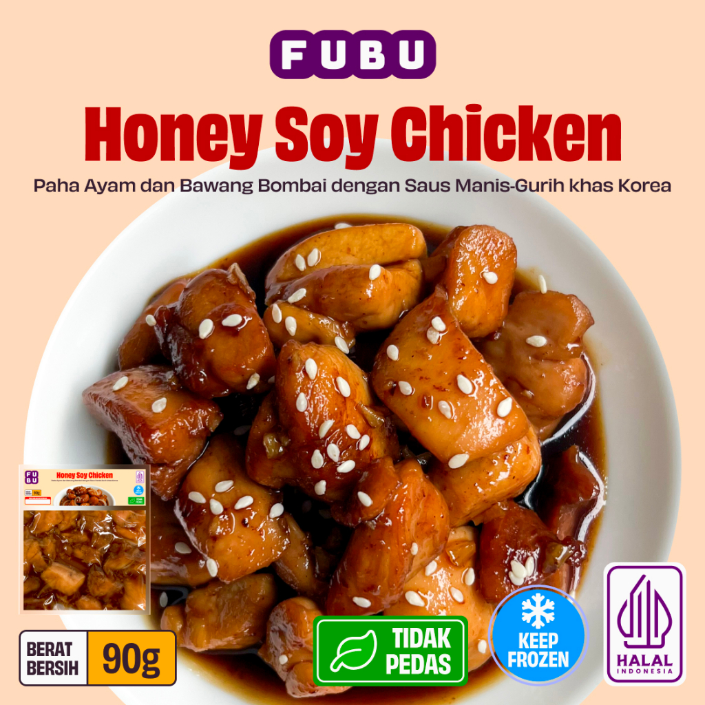 FUBU Honey Soy Chicken - Ayam Madu khas Korea - Satu Porsi Lauk Instan Frozen Food
