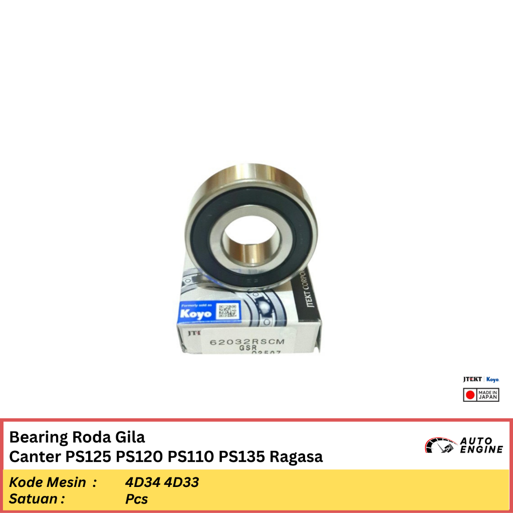 Bearing Roda Gila Canter PS125 PS120 PS110 PS135 Ragasa KOYO JAPAN Laher Pilot Flywheel Ori