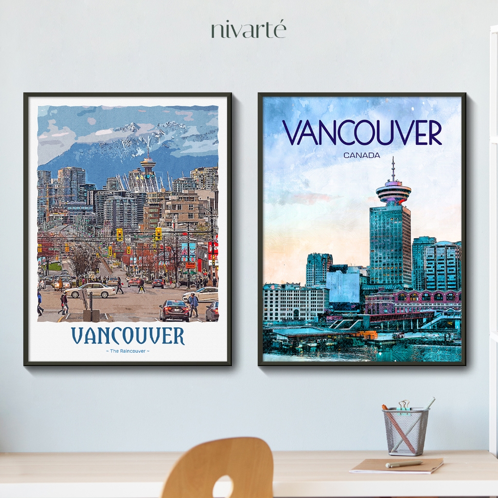 Poster Vancouver - Poster Travel Vancouver | Poster Frameblock | Nivarte