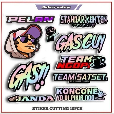 Stiker Viral Terlaris Logo Hologram Stiker Tanki Motor Hypebeast Racing Anti Air 1set isi 10pcs stik
