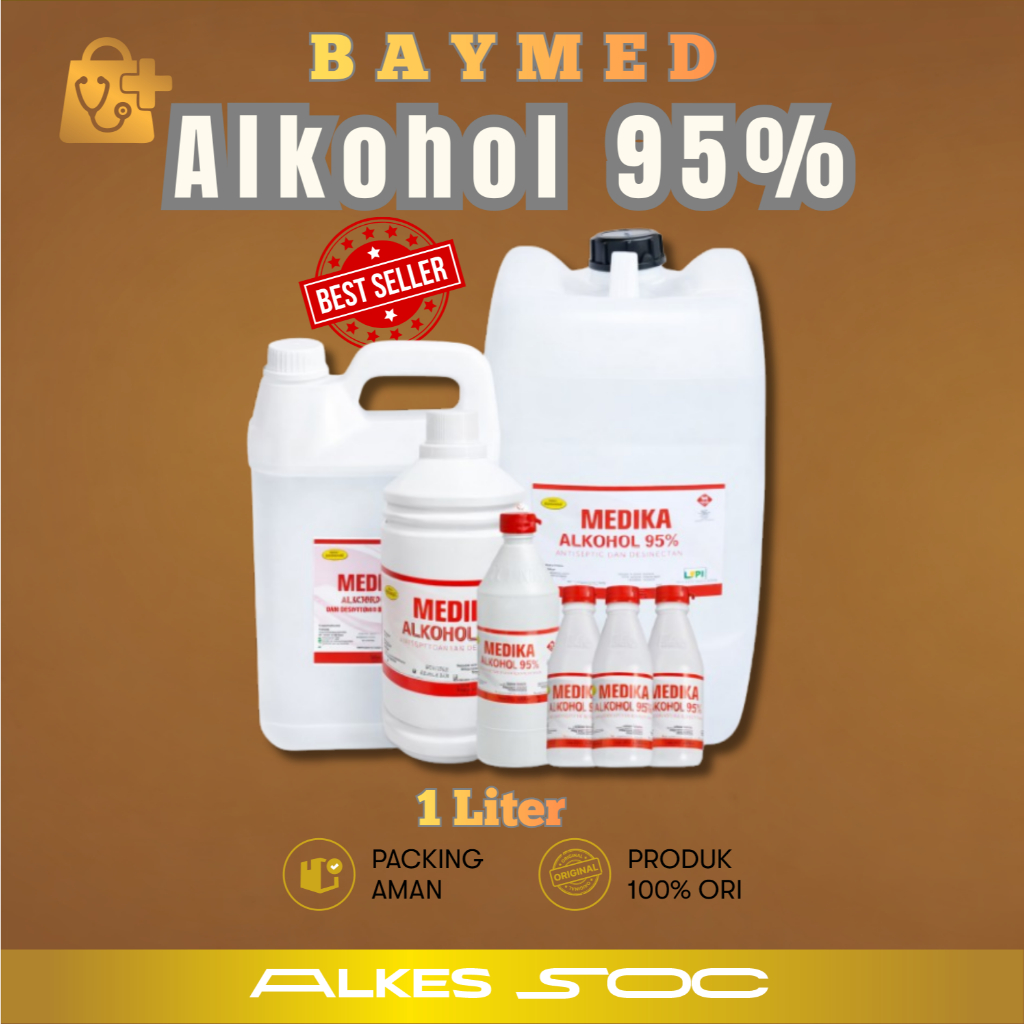 Original Medika Alkohol 95% 1 liter MEDIKA Alcohol 95% Alkohol Medis