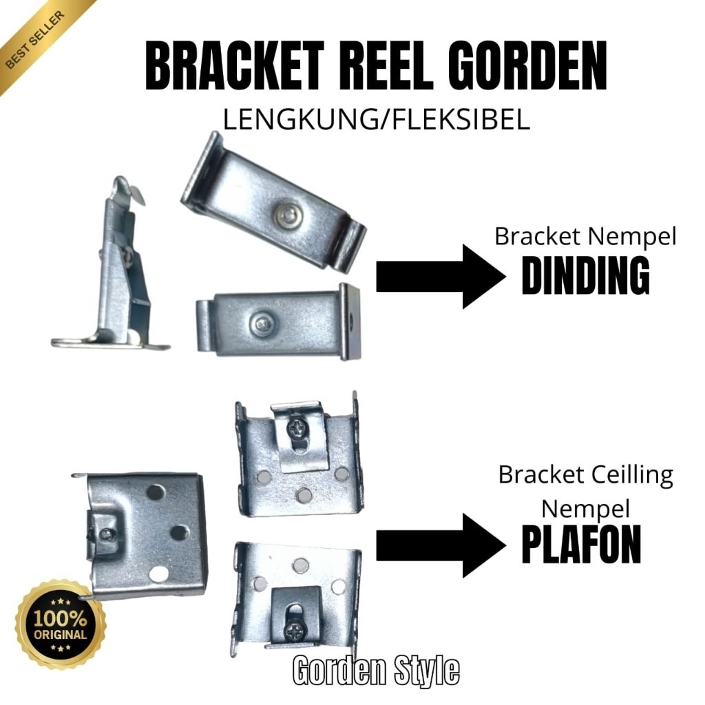 BRACKET RELL BATANG GORDEN FLEKSIBEL LENGKUNG FULL SET