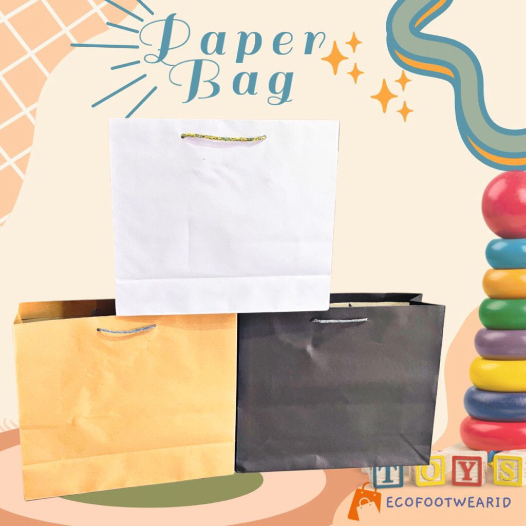 Tas Kado Paperbag jumbo hitam coklat polos Paper Bag Besar Jumbo ecofootwear.id