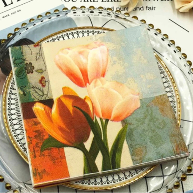 154. Decoupage napkins / Tisu decoupage 33x33cm mawar cincin