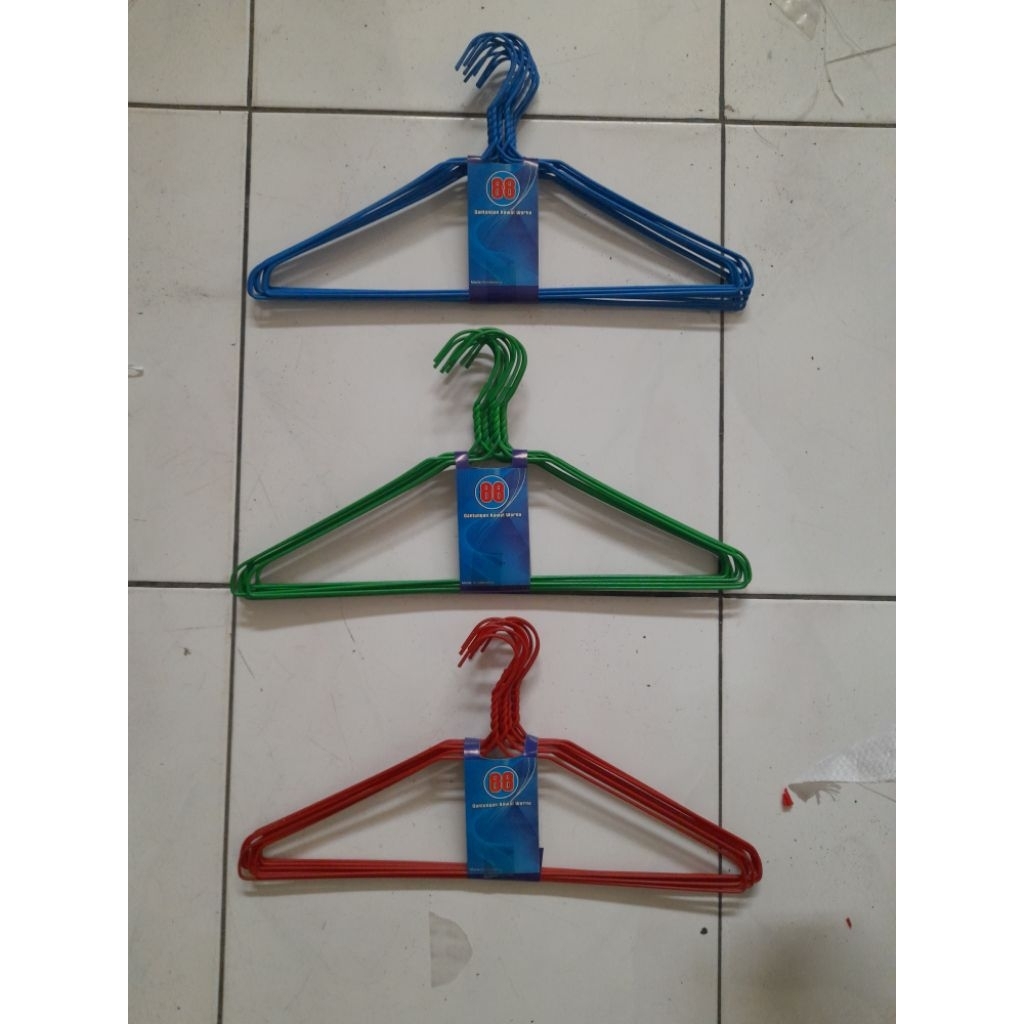 Hanger Gantungan Baju Kawat Warna Antikarat isi 10pcs / Hanger Kawat Gantungan Pakaian Hanger Baju H