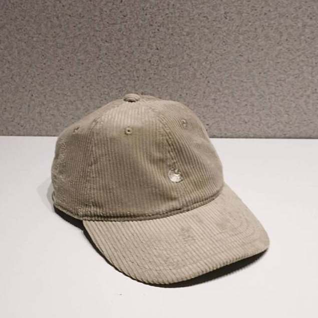 Carhartt harlem unisex corduroy / velvet / suede baseball cap in light beige