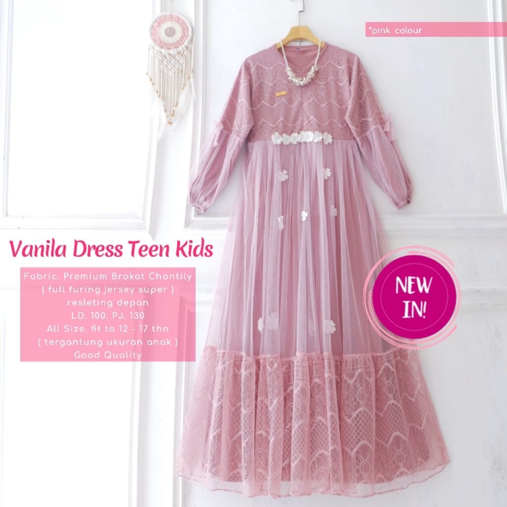 Dress brokat chantily remaja anak tanggung pesta kondangan