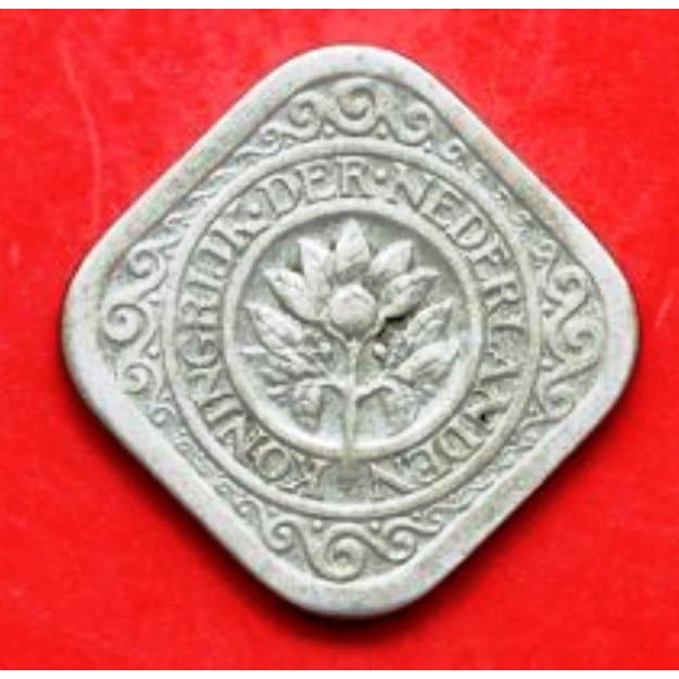 BL332 koin 5 cent 1923 Belanda Queen Wilhelmina