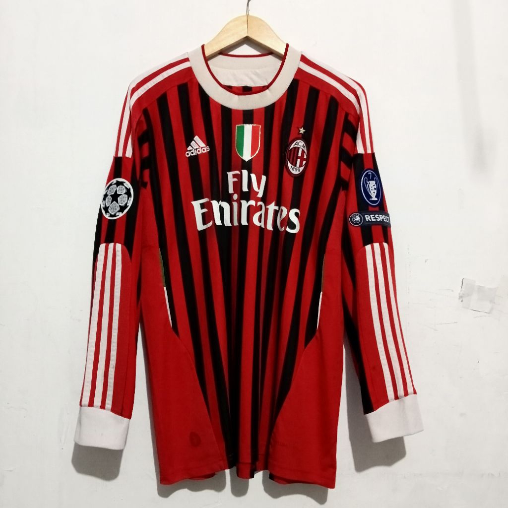 Jersey Ac Milan Home 2011/2012 Long Sleeve Grade A3 Full Patch Champions League