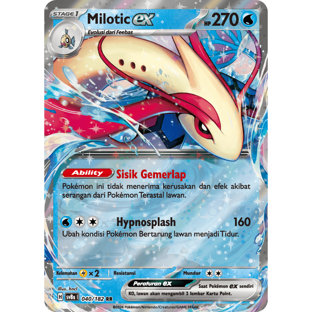 MILOTIC EX RR STAPLE POKEMON ORIGINAL INDONESIA