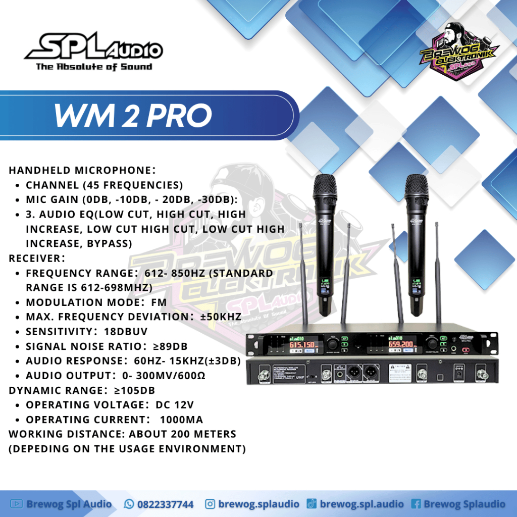 MIC WIRELESS SPL WM 2 PRO ORIGINAL BREWOG SPL AUDIO
