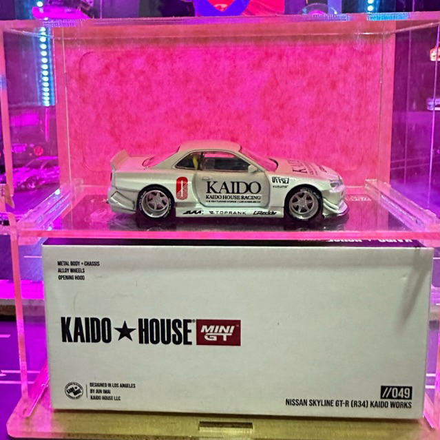 Mini GT - Kaido House Nissan Skyline GT-R (R34) Putih (Unsealed) Mulus