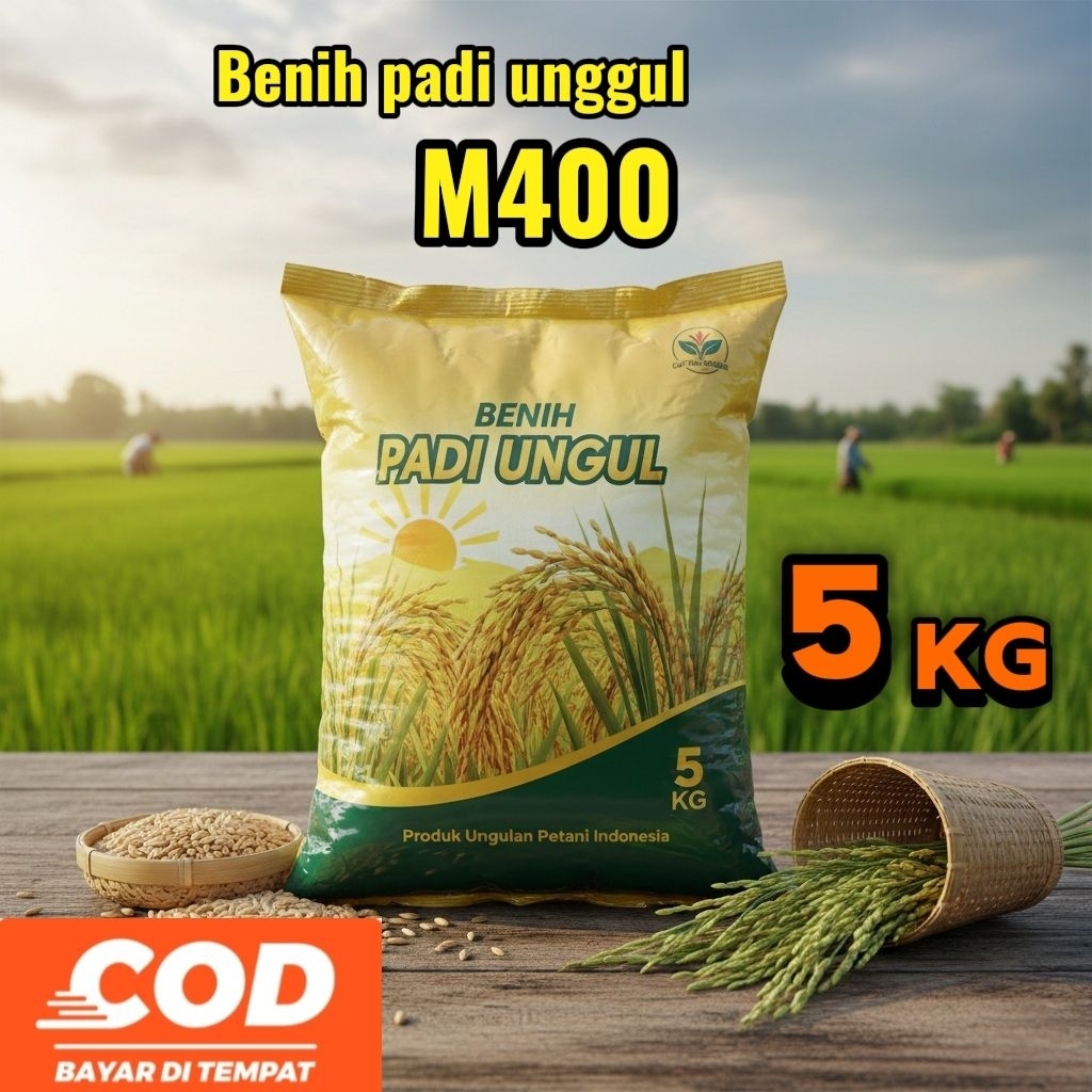 Benih padi unggul M400 Kualitas premium kemasan 5Kg