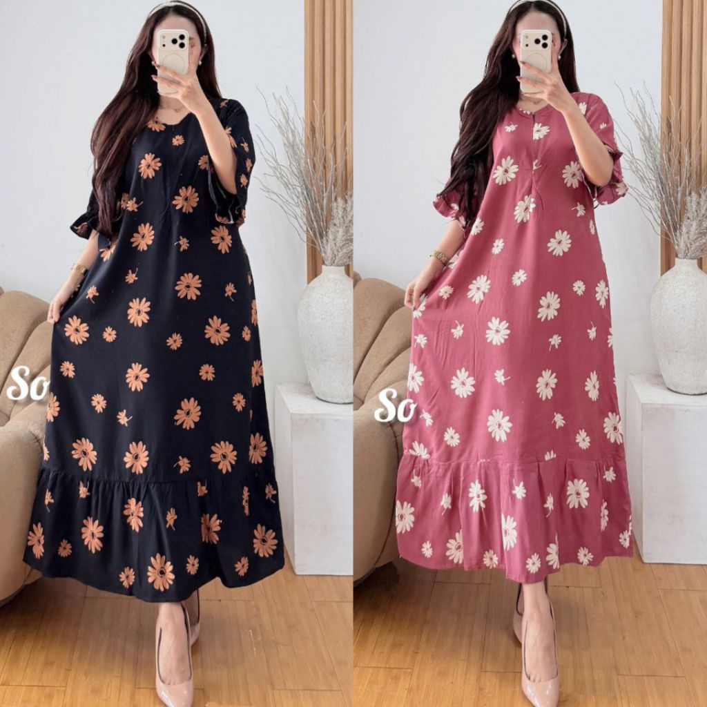 SANDRINA DRESS - DASTER RAYON JUMBO POLOS REMPEL