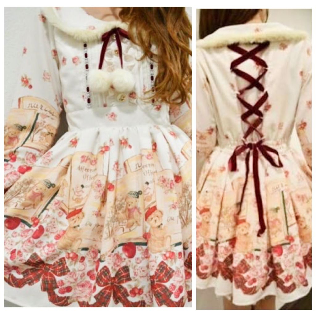 Dress Premium Liz Lisa Teddy Bear Pattern One Piece