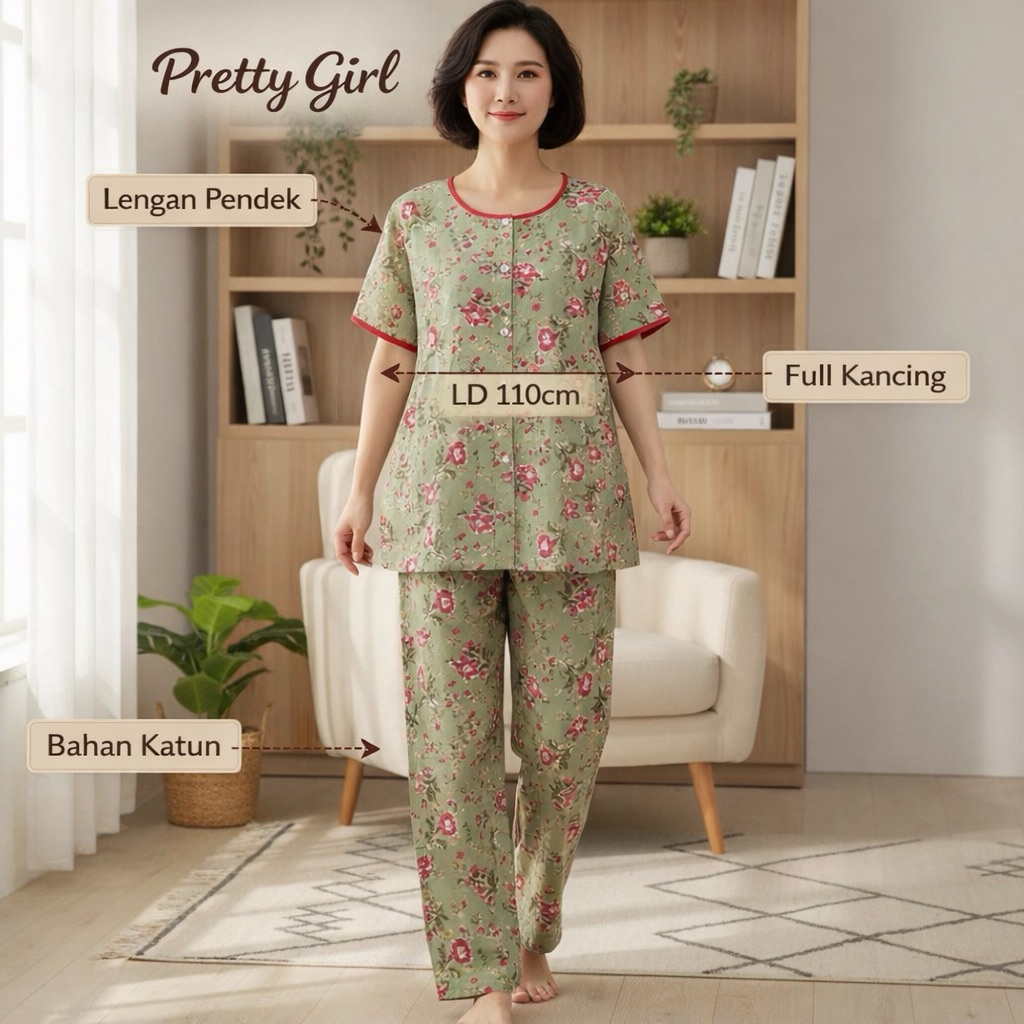 Piyama Celana Panjang Pretty Girl Size M LD 110cm Piyama CP Pretty Girl Size M